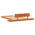 vidaXL Cadre de lit au sol avec tables de chevet Marron ciré 100x200cm en bois massif