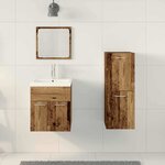 vidaXL Ensemble de mobilier de salle de bain 4 Pièces Bois Ancien