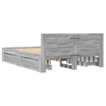 vidaXL Cadre de lit et tête de lit sans matelas sonoma gris 140x200 cm