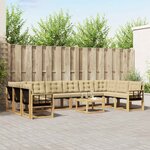 vidaXL Ensemble de canapés d'extérieur 11 pc Blanc et Beige
