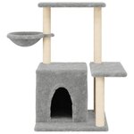 vidaXL Arbre à chat avec griffoirs en sisal Gris clair 83 cm