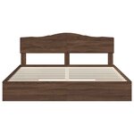 vidaXL Lit de Rangement Chêne brun 200 x 200 cm Bois d'ingénierie