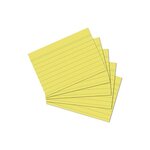 Paquet de 100 fiches bristol  format A6  ligné  Jaune  170 g/m2 HERLITZ