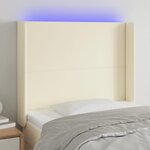 vidaXL Tête de lit à LED Crème 93x16x118/128 cm Similicuir