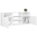 vidaXL Meuble TV avec lumières LED blanc brillant 120x30x50 cm