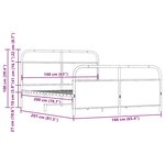vidaXL Cadre de lit en métal sans matelas chêne sonoma 160x200 cm