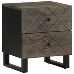 vidaXL Tables de chevet 2 Pièces noir 40x33x46 cm bois de manguier solide