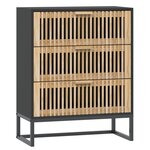 vidaXL Buffet noir 60x30x75 cm bois d'ingénierie