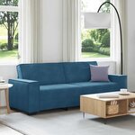 vidaXL Canapé à 3 places Bleu 180 cm Velours