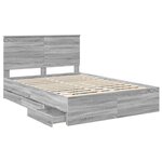 vidaXL Cadre de lit Gris Sonoma 140 x 190 cm Bois Ingénierie