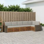vidaXL Ensemble de canapé d'angle 6 Pièces Naturel et gris clair