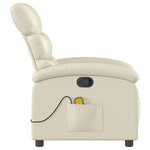 vidaXL Fauteuil de massage inclinable crème similicuir
