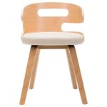 vidaXL Chaises à manger lot de 2 crème bois courbé et similicuir