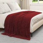 vidaXL Jeté Rouge Bordeaux 150 x 200 cm Toison