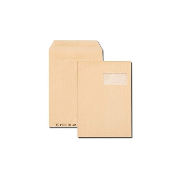 Gpv 500 pochettes d'expédition, c4, 229 x 324 mm, kraft brun
