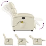 vidaXL Fauteuil inclinable de massage électrique crème similicuir