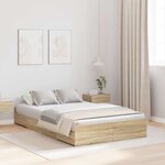 vidaXL Cadre de lit avec rangement Chêne sonoma 120 x 200 cm