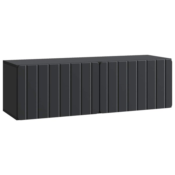 vidaXL Meuble TV mural 98 x 31 x 30 cm Noir Bois d'ingénierie