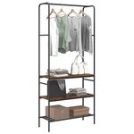 vidaXL Porte-vêtements Chêne fumé 77 x 30 x 171 cm Bois d'ingénierie