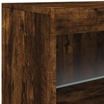 vidaXL Buffet avec lumières LED chêne fumé 60x37x67 cm