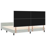 vidaXL Lit à ressorts avec tête de lit Gris clair 200 x 200 cm Velours