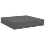 vidaXL Étagère murale flottante 2 Pièces Gris brillant 23x23 5x3 8 cm MDF