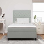 vidaXL Lit à ressort avec matelas et lumière LED Gris clair 120x200 cm Velours