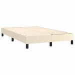 vidaXL Sommier tapissier et matelas et LED Crème 120x200 cm Similicuir
