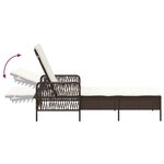 vidaXL Ensemble de chaises longues 3 pièces Marron et crème