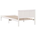 vidaXL Cadre de Lit Blanc en Pin Blanc Bois de pin massif Simple