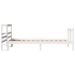 vidaXL Cadre de lit avec tête de lit blanc 90x200cm bois de pin massif