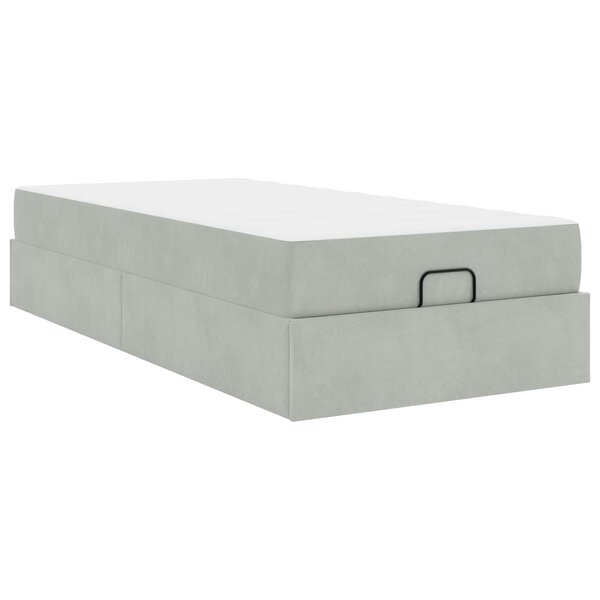 vidaXL Cadre de lit avec matelas avec matelas 2 Pièces Gris clair Velours