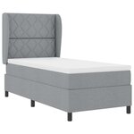 vidaXL Lit à ressorts avec matelas Gris clair 100 x 200 cm tissu