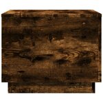 vidaXL Table basse avec lumières LED chêne fumé 50x50x40 cm