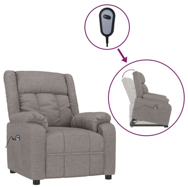 vidaXL Fauteuil Taupe Tissu