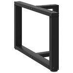 vidaXL Pieds de table basse en T  2 pièces  noir  60 x 25 x (42-43) cm  acier