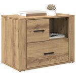 vidaXL Cabinet de chevet avec tiroir Chêne artisanal 35 x 60 x 50 cm