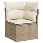 vidaXL Salon de jardin avec coussins 7 Pièces beige résine tressée