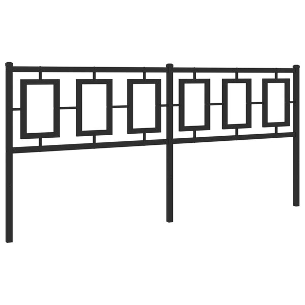 vidaXL Tête de lit métal noir 180 cm