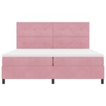 vidaXL Lit à ressorts avec matelas Rose 200 x 200 cm Velours