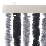 vidaXL Rideau anti-mouches gris et noir 90x220 cm chenille