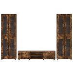 vidaXL Ensemble meuble TV FLORIN Chêne fumé Bois d'ingénierie