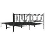vidaXL Cadre de lit métal avec tête de lit noir 193x203 cm