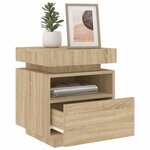vidaXL Armoire de chevet avec lumières LED chêne sonoma 40x39x48 5 cm