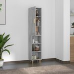 vidaXL Buffet haut Sonoma gris 35x34x180 cm Bois d'ingénierie