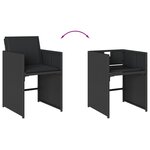vidaXL Ensemble à manger de jardin coussins 7Pièces Noir Résine tressée