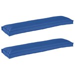 vidaXL Coussins de palette pour banc 2 Pièces Bleu royal 150x40x8 cm Tissu Oxford