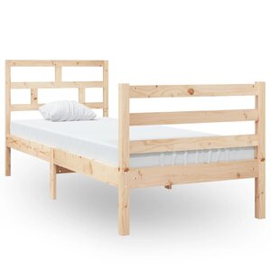 vidaXL Cadre de lit sans matelas 75x190 cm bois massif