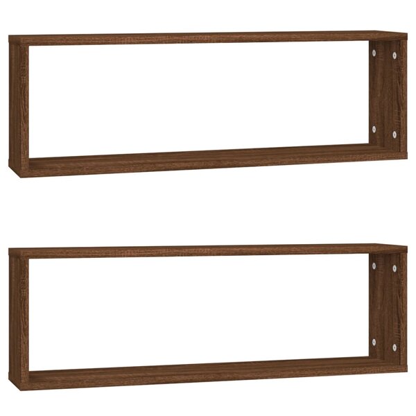vidaXL Étagères murales cubiques 2 Pièces Chêne marron 80x15x26 5 cm