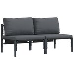 vidaXL Mobilier de jardin avec coussin 2 Pièces Anthracite Acier
